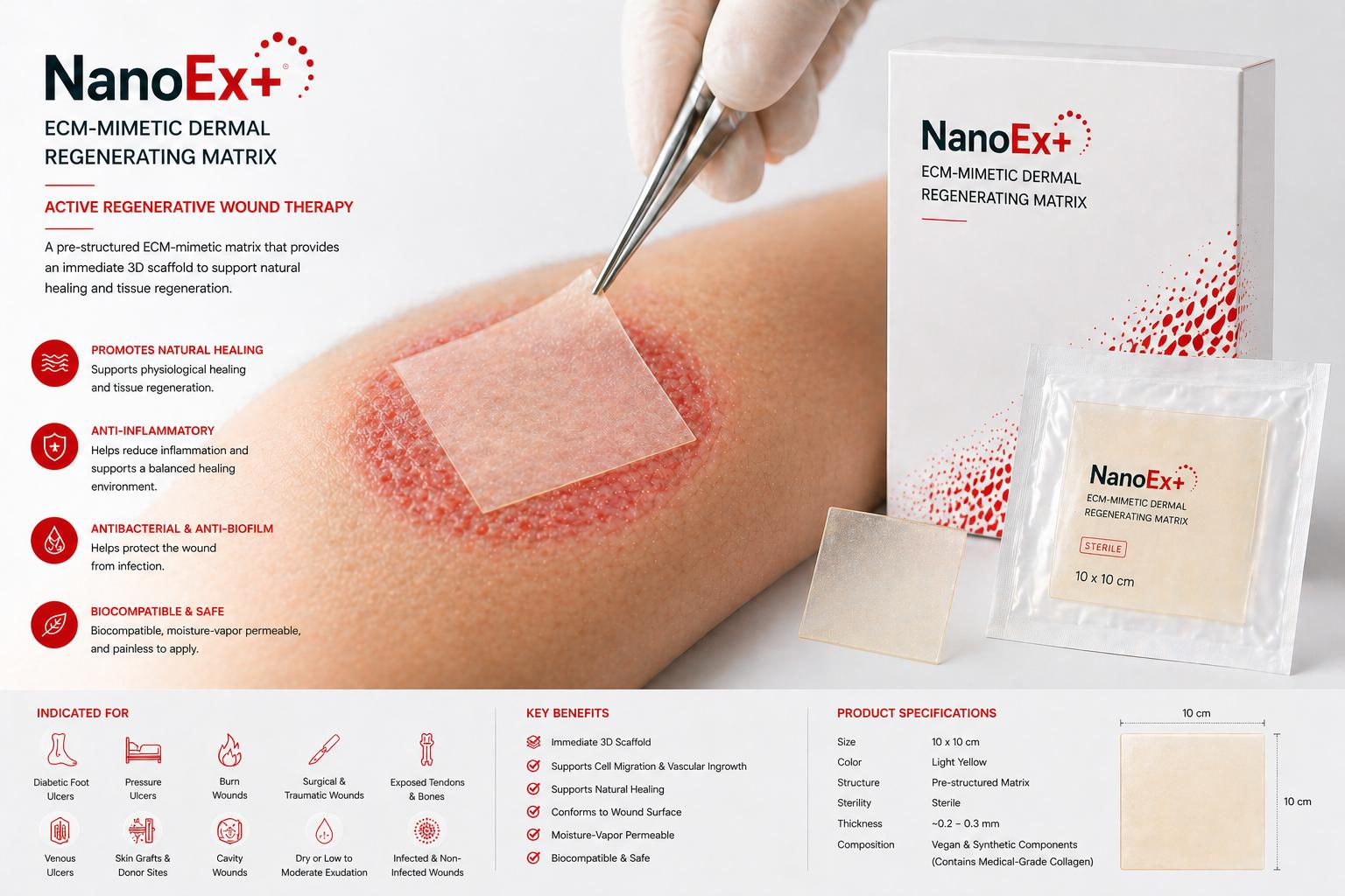 NanoEx+ ECM-mimetic Dermal Regenerating Matrix original supplied image