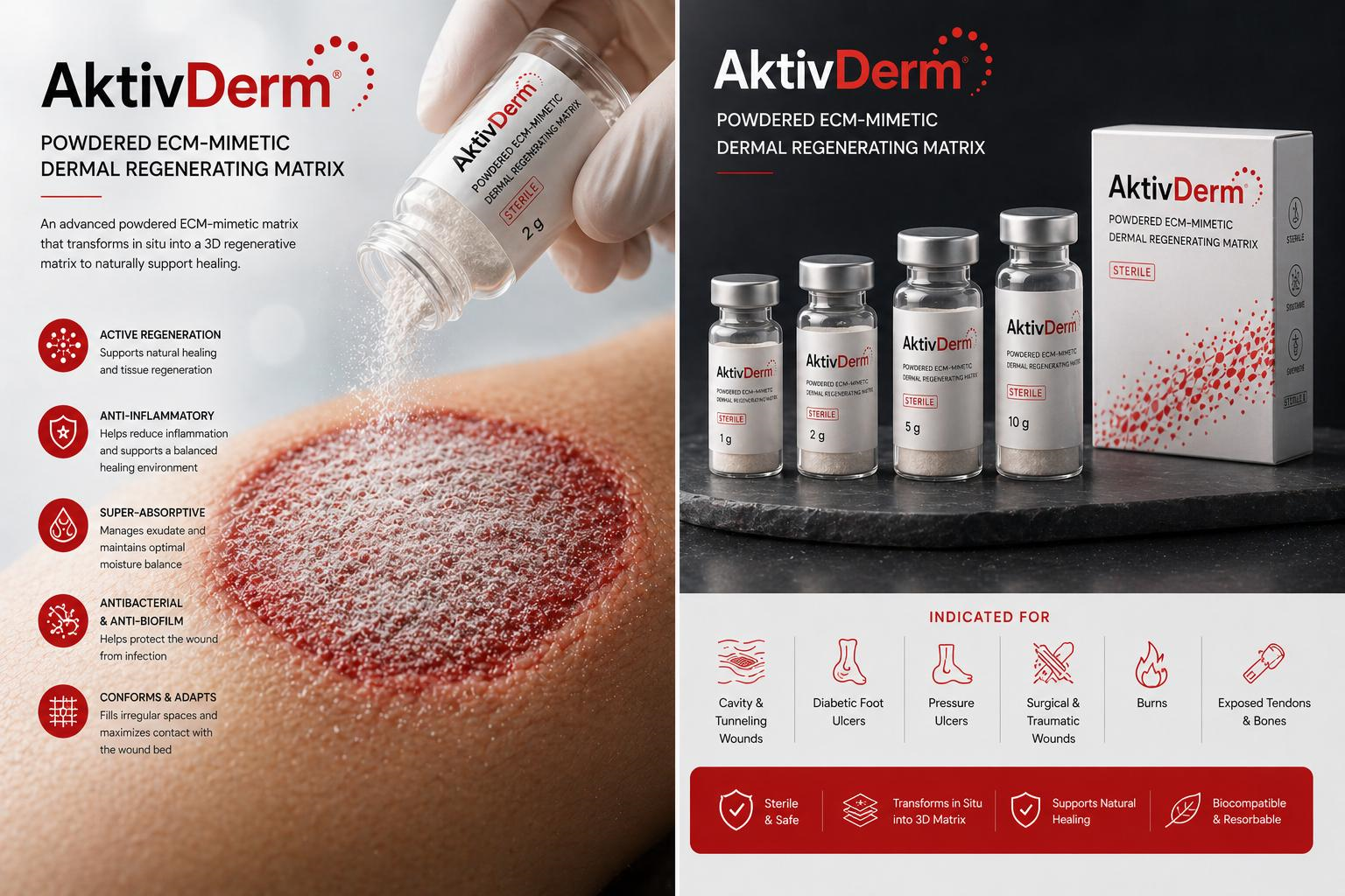 AktivDerm Powdered ECM-mimetic Dermal Regenerating Matrix original supplied image